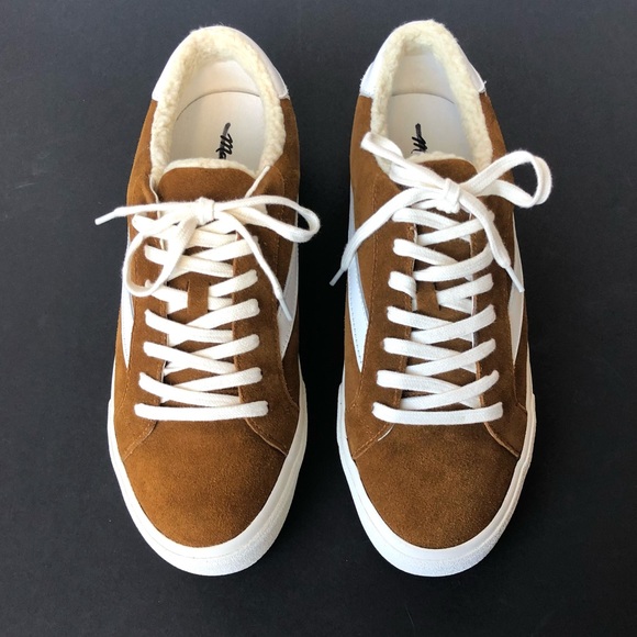 NWOB Madewell Sidewalk Leather, Suede & Sherpa Fleece Sneakers W 11 M 9.5 - Picture 4 of 12